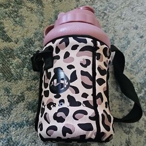 HydroJug Blush and Leopard Print Case Water Bottle
